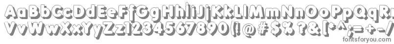 Folksshades-fontti – harmaat kirjasimet valkoisella taustalla