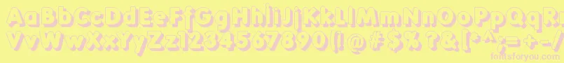 フォントFolksshades – ピンクのフォント、黄色の背景