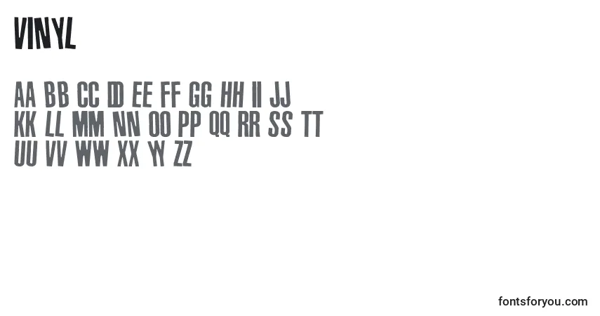 A fonte Vinyl – alfabeto, números, caracteres especiais