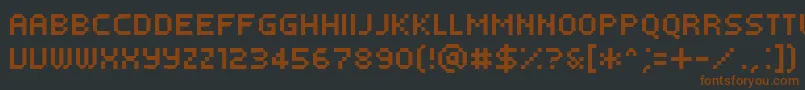 Fonte PfTempestaFiveCondensed – fontes marrons em um fundo preto