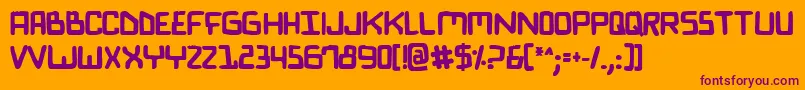 More about Biocomv2b Font Biocomv2b Font – Purple Fonts on Orange Background