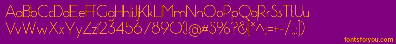 Pistara-Schriftart – Orangefarbene Schriften auf violettem Hintergrund