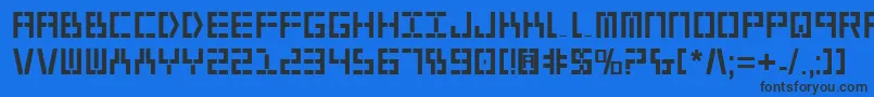 Czcionka Year2000Bold – czarne czcionki na niebieskim tle