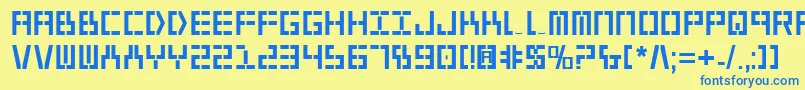 Fonte Year2000Bold – fontes azuis em um fundo amarelo