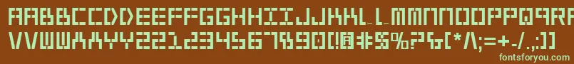 フォントYear2000Bold – 緑色の文字が茶色の背景にあります。