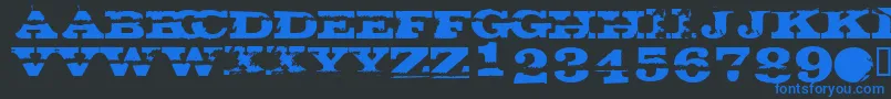 Gatecras Font – Blue Fonts on Black Background