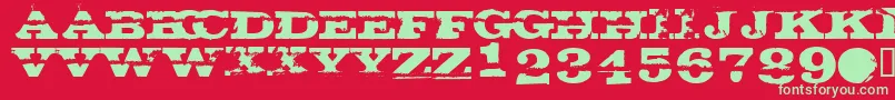 Gatecras Font – Green Fonts on Red Background