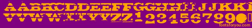 Gatecras Font – Orange Fonts on Purple Background