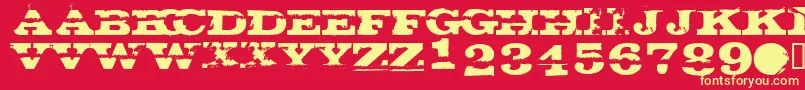 Gatecras Font – Yellow Fonts on Red Background