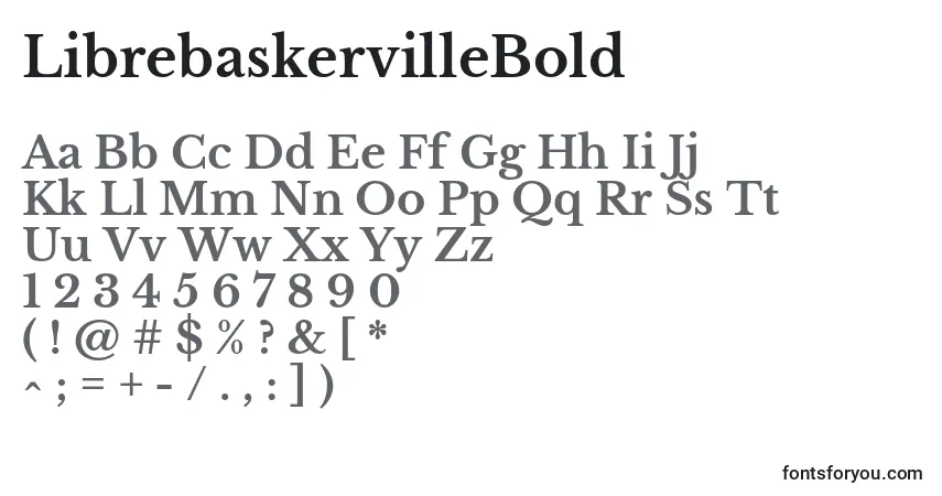 Шрифт LibrebaskervilleBold – алфавит, цифры, специальные символы