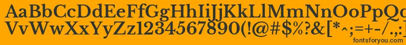 Шрифт LibrebaskervilleBold – чёрные шрифты на оранжевом фоне