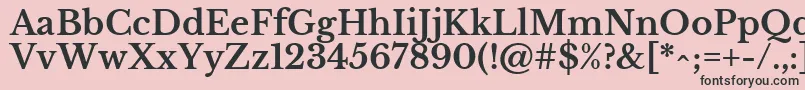 LibrebaskervilleBold-fontti – mustat fontit vaaleanpunaisella taustalla