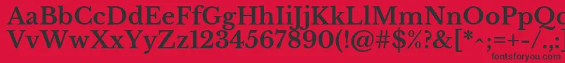 LibrebaskervilleBold-fontti – mustat fontit punaisella taustalla