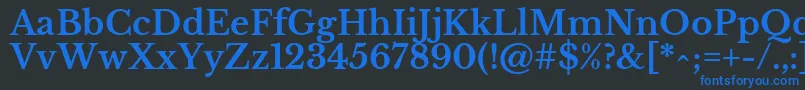 Шрифт LibrebaskervilleBold – синие шрифты на чёрном фоне