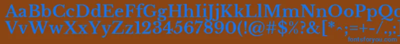 Czcionka LibrebaskervilleBold – niebieskie czcionki na brązowym tle