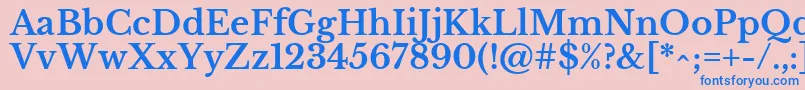 フォントLibrebaskervilleBold – ピンクの背景に青い文字