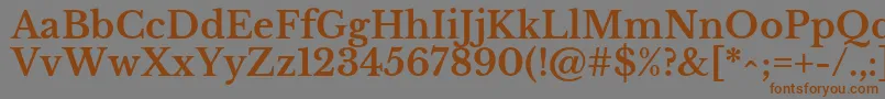 フォントLibrebaskervilleBold – 茶色の文字が灰色の背景にあります。