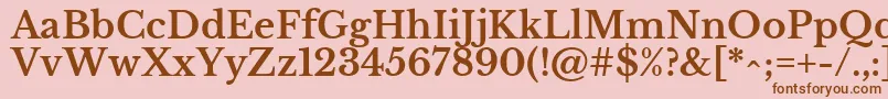 LibrebaskervilleBold-Schriftart – Braune Schriften auf rosa Hintergrund