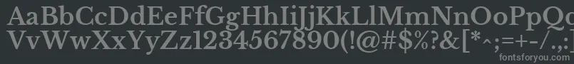 LibrebaskervilleBold-fontti – harmaat kirjasimet mustalla taustalla