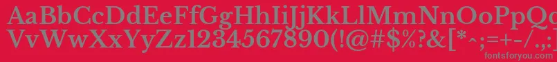 LibrebaskervilleBold-fontti – harmaat kirjasimet punaisella taustalla