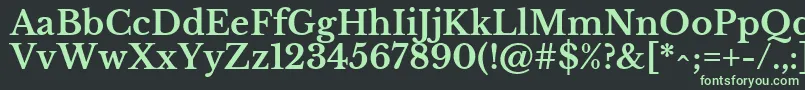 LibrebaskervilleBold-fontti – vihreät fontit mustalla taustalla