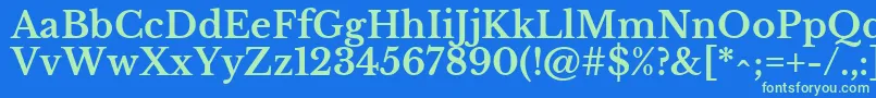 LibrebaskervilleBold-fontti – vihreät fontit sinisellä taustalla
