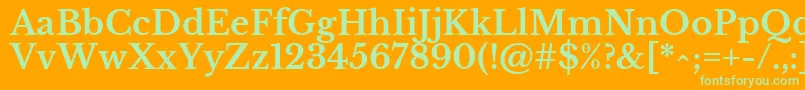 LibrebaskervilleBold-fontti – vihreät fontit oranssilla taustalla