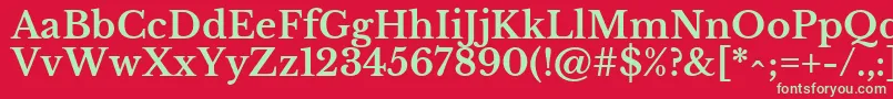 LibrebaskervilleBold-fontti – vihreät fontit punaisella taustalla