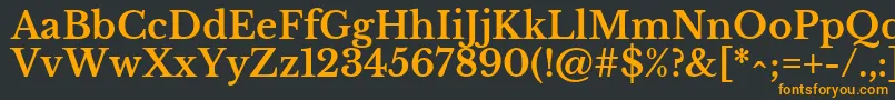 LibrebaskervilleBold-fontti – oranssit fontit mustalla taustalla