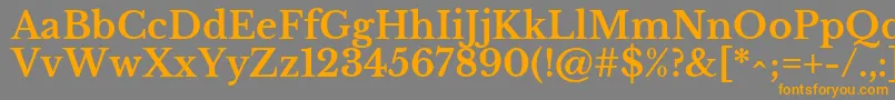 LibrebaskervilleBold-fontti – oranssit fontit harmaalla taustalla