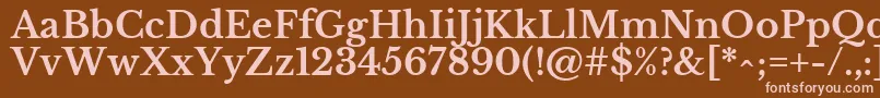 LibrebaskervilleBold-fontti – vaaleanpunaiset fontit ruskealla taustalla