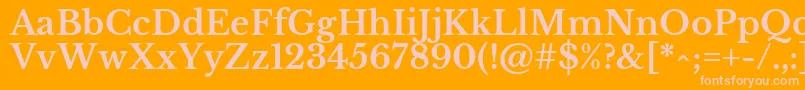 LibrebaskervilleBold-Schriftart – Rosa Schriften auf orangefarbenem Hintergrund