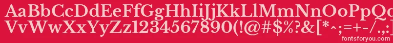 LibrebaskervilleBold-fontti – vaaleanpunaiset fontit punaisella taustalla