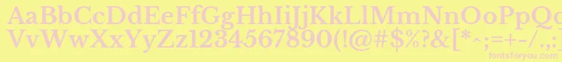 Czcionka LibrebaskervilleBold – różowe czcionki na żółtym tle
