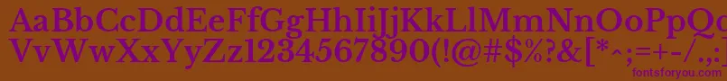 Czcionka LibrebaskervilleBold – fioletowe czcionki na brązowym tle