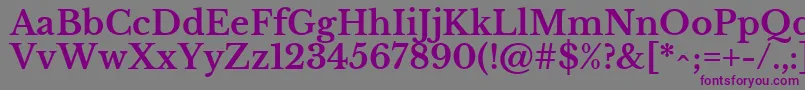 LibrebaskervilleBold-fontti – violetit fontit harmaalla taustalla