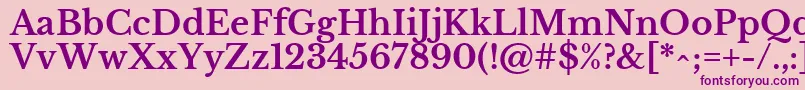 LibrebaskervilleBold-fontti – violetit fontit vaaleanpunaisella taustalla