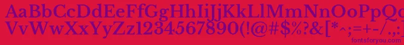 LibrebaskervilleBold-fontti – violetit fontit punaisella taustalla