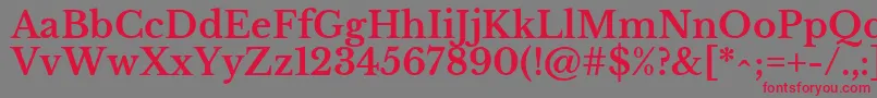 LibrebaskervilleBold-Schriftart – Rote Schriften auf grauem Hintergrund