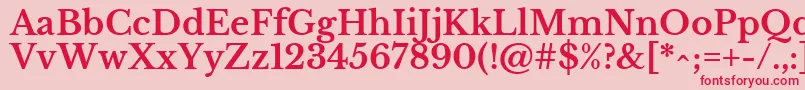 フォントLibrebaskervilleBold – ピンクの背景に赤い文字