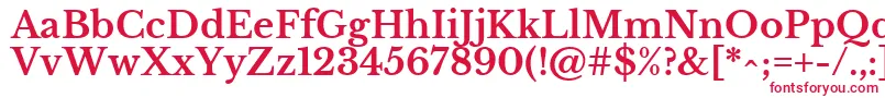 フォントLibrebaskervilleBold – 白い背景に赤い文字