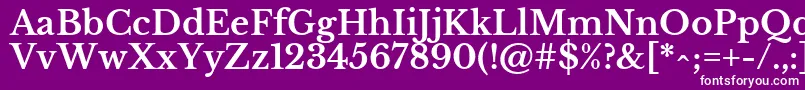 LibrebaskervilleBold-fontti – valkoiset fontit violetilla taustalla