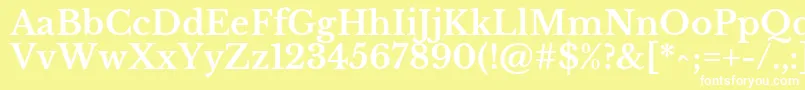 フォントLibrebaskervilleBold – 黄色い背景に白い文字