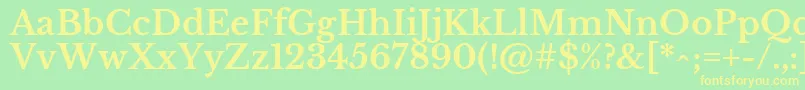 LibrebaskervilleBold-fontti – keltaiset fontit vihreällä taustalla