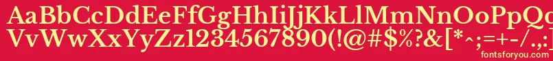 Шрифт LibrebaskervilleBold – жёлтые шрифты на красном фоне