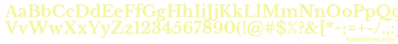 LibrebaskervilleBold-Schriftart – Gelbe Schriften auf weißem Hintergrund