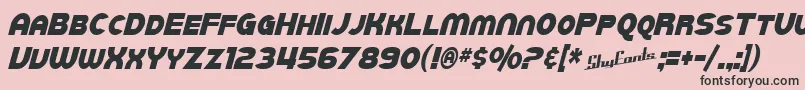 Czcionka SfJuggernautCondensedItalic – czarne czcionki na różowym tle