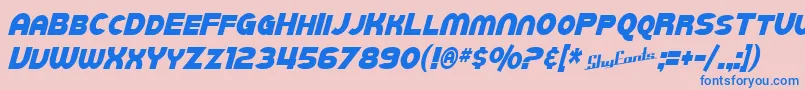 SfJuggernautCondensedItalic-fontti – siniset fontit vaaleanpunaisella taustalla
