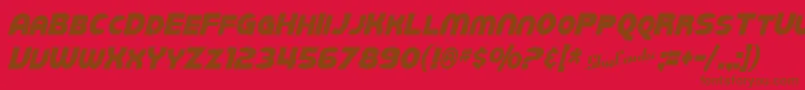 フォントSfJuggernautCondensedItalic – 赤い背景に茶色の文字