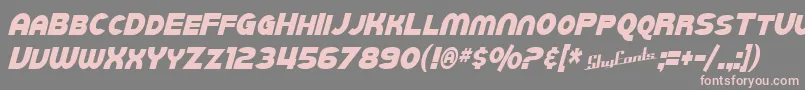 SfJuggernautCondensedItalic-fontti – vaaleanpunaiset fontit harmaalla taustalla